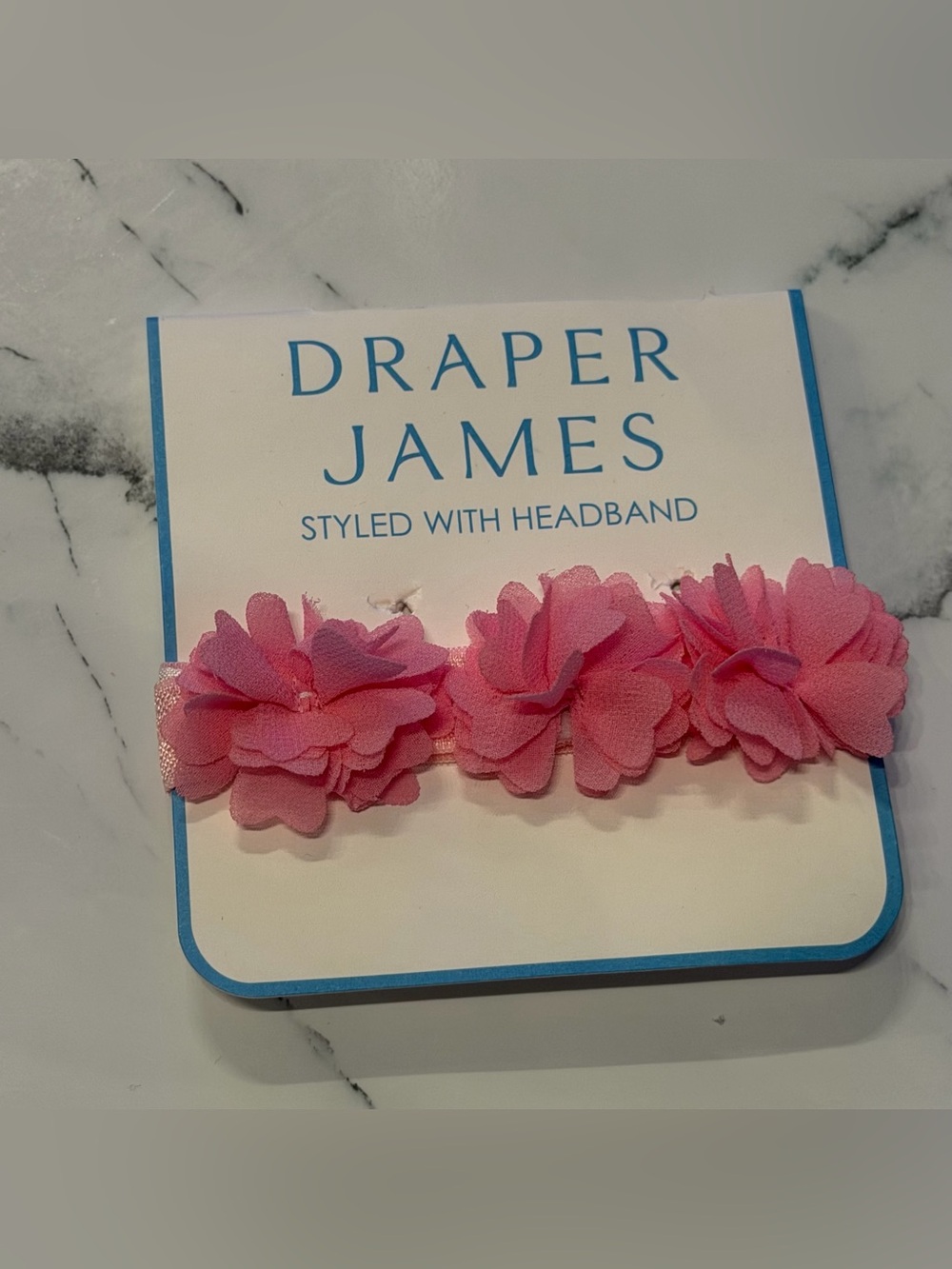 Draper James pink floral flower baby headband bow